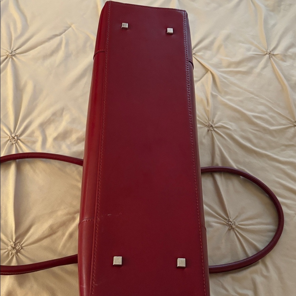 CBK Franklin Covey Deep Red Leather Tote - Picture 12 of 13